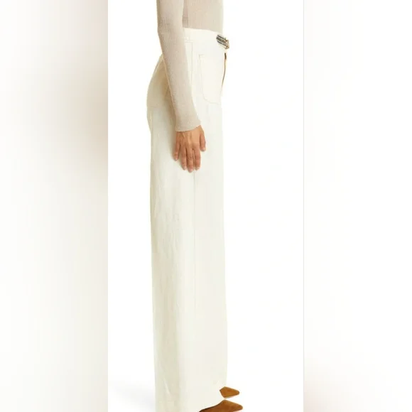 Polo Ralph Lauren wide leg hemp pants in natural sz 10.